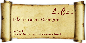 Lőrincze Csongor névjegykártya